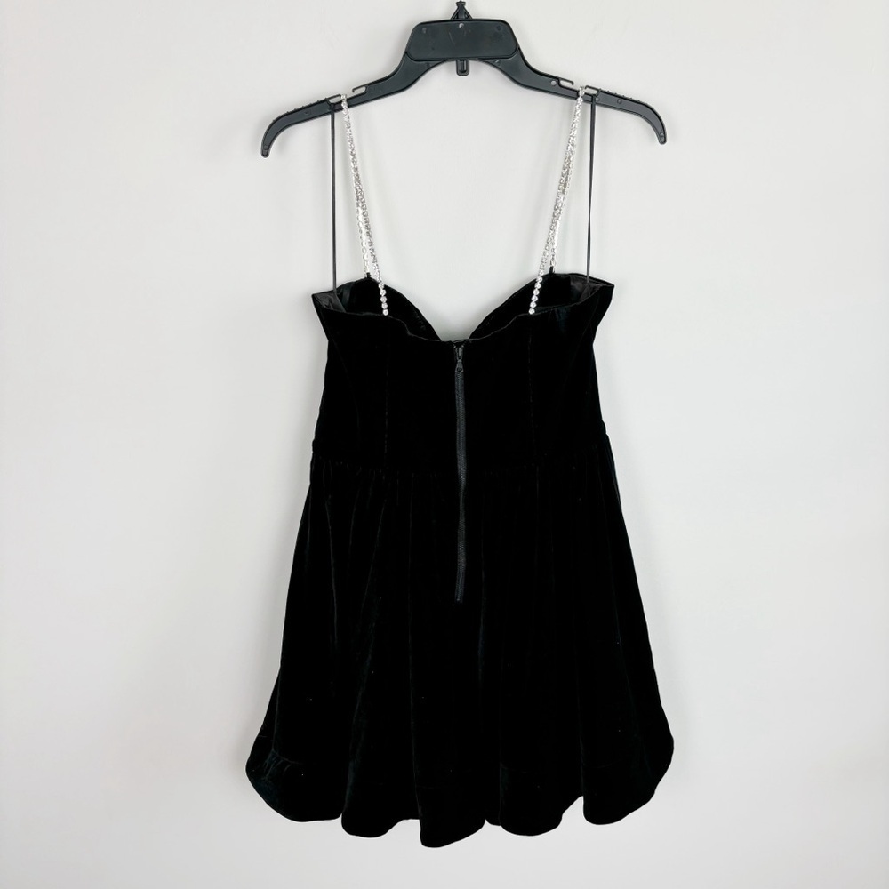 Bardot Elsie Velour Mini Dress in Black Size 8 - Picture 4 of 12